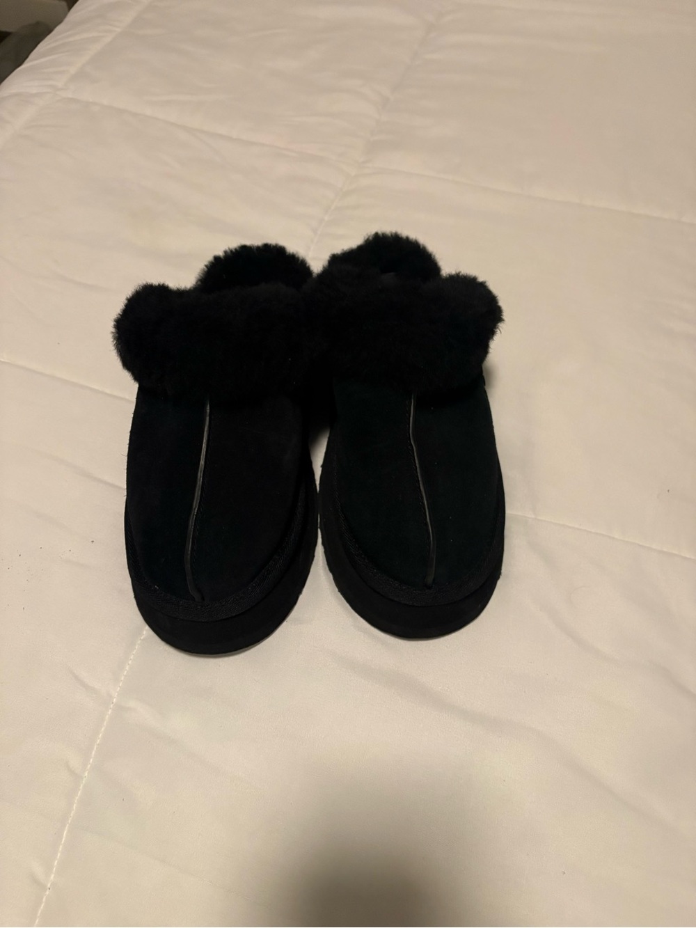 UGG Kids Black Shearling Clog Slippers